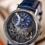 Đồng Hồ Breguet Tradition 7097BB/GY/9WU Rep 1:1 Chế Tác Vỏ Bạc Mặt Xanh Dương Dây Da