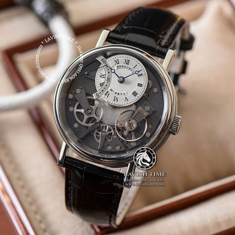 Đồng Hồ Breguet Tradition 7097BB/G1/9WU Rep 1:1 Chế Tác Vỏ Bạc Mặt Trắng Dây Da