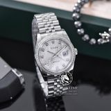 Đồng Hồ Rolex Datejust 36mm 116234-0087 Rep 1:1 Cao Cấp Vỏ Bạc Niềng Bezel Đính Đá Mặt Vi Tính Bạc Cọc Số Đính Đá Dây Kim Loại Jubilee
