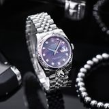 Đồng Hồ Rolex Datejust 36mm 116234 Rep 1:1 Chế Tác Vỏ Bạc Mặt Xà Cừ Tím Cọc Số Đính Đá Dây Kim Loại Jubilee