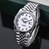 Đồng Hồ Rolex Datejust 41mm 126334-0020 Rep 1:1 Cao Cấp Vỏ Bạc Mặt Xà Cừ Trắng Cọc Số Đính Đá Dây Kim Loại Jubilee
