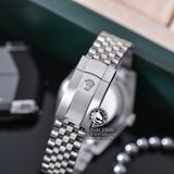 Đồng Hồ Rolex Datejust 41mm 126334-0020 Rep 1:1 Cao Cấp Vỏ Bạc Mặt Xà Cừ Trắng Cọc Số Đính Đá Dây Kim Loại Jubilee