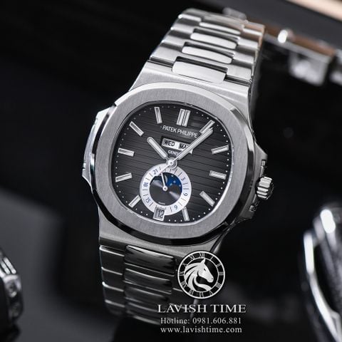 Đồng Hồ Patek Philippe Nautilus 5726/1A-001  Rep 1:1 Vỏ Bạc Mặt Xám Dây Kim Loại