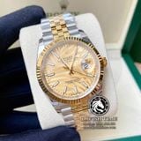 Đồng Hồ Rolex Datejust 36mm 126233-0037 Rep 1:1 Cao Cấp Vỏ Demi Vàng Kim Mặt Lá Cọ Vàng Cọc Số Vạch Dây Kim Loại Jubilee