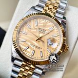 Đồng Hồ Rolex Datejust 36mm 126233-0037 Rep 1:1 Cao Cấp Vỏ Demi Vàng Kim Mặt Lá Cọ Vàng Cọc Số Vạch Dây Kim Loại Jubilee