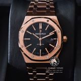 Đồng Hồ Audemars Piguet Royal Oak 15400OR.OO.1220OR.01 Rep 1:1 Vỏ Vàng Hồng Mặt Đen Dây Kim Loại