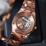 Đồng Hồ Audemars Piguet Royal Oak 15400OR.OO.1220OR.01 Rep 1:1 Vỏ Vàng Hồng Mặt Đen Dây Kim Loại