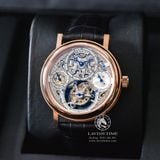 Đồng Hồ Breguet Tourbillon Perpetual Calendar 3755 Rep 1:1 Chế Tác Vỏ Vàng Hồng Mặt Tourbillon Dây Da