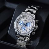 Đồng Hồ Rolex Cosmograph Daytona 116576TBR Rep 1:1 Cao Cấp Vỏ Bạc Niềng Bezel Đính Đá Mặt Số Đính Đá Dây Kim Loại