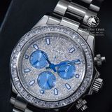 Đồng Hồ Rolex Cosmograph Daytona 116576TBR Rep 1:1 Cao Cấp Vỏ Bạc Niềng Bezel Đính Đá Mặt Số Đính Đá Dây Kim Loại