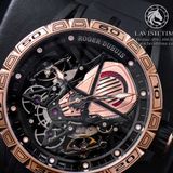 Đồng Hồ Roger Dubuis Excalibur Aventador S Rep 1:1 Chế Tác Vỏ Vàng Hồng Mặt Skeleton Lộ Cơ Dây Cao Su