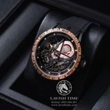 Đồng Hồ Roger Dubuis Excalibur Aventador S Rep 1:1 Chế Tác Vỏ Vàng Hồng Mặt Skeleton Lộ Cơ Dây Cao Su