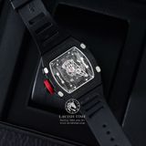 Đồng Hồ Richard Mille RM 027-01Tourbillon Rafael Nadal Rep 1:1 Cao Cấp Vỏ Thép Đen  Mặt Skeleton Lộ Cơ Dây Cao Su