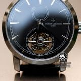Đồng Hồ Vacheron Constantin Patrimony Traditionnelle 14-Day Tourbillon Rep 1:1 Chế Tác Vỏ Bạc Mặt Đen Dây Da