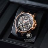 Đồng Hồ Roger Dubuis Excalibur Double Tourbillon Rep 1:1 Chế Tác Vỏ Vàng Hồng Mặt Skeleton Lộ Cơ Dây Cao Su