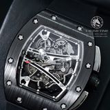 Đồng Hồ Richard Mille RM 61-01 Yohan Blake Rep 1:1 Cao Cấp Vỏ Carbon Đen Mặt Skeleton Lộ Cơ Dây Cao Su