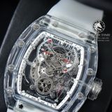 Đồng Hồ Richard Mille RM 56-01 Tourbillon Sapphire Rep 1:1 Cao Cấp Vỏ Sapphire Mặt Skeleton Lộ Cơ Dây Cao Su