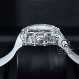 Đồng Hồ Richard Mille RM 56-01 Tourbillon Sapphire Rep 1:1 Cao Cấp Vỏ Sapphire Mặt Skeleton Lộ Cơ Dây Cao Su