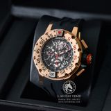 Đồng Hồ Richard Mille RM 032 Rose Gold Automatic Winding Flyback Chronograph Diver's Rep 1:1 Cao Cấp Vỏ Vàng Hồng Mặt Skeleton Lộ Cơ Dây Cao Su