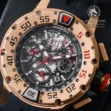 Đồng Hồ Richard Mille RM 032 Rose Gold Automatic Winding Flyback Chronograph Diver's Rep 1:1 Cao Cấp Vỏ Vàng Hồng Mặt Skeleton Lộ Cơ Dây Cao Su