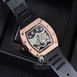 Đồng Hồ Richard Mille RM 51-01 Tourbillon Tiger And Dragon - Michelle Yeoh Rep 1:1 Cao Cấp Vỏ Vàng Hồng Mặt Skeleton Dây Cao Su