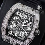 Đồng Hồ Richard Mille RM 67-01 Diamonds Automatic Winding Extra Flat Rep 1:1 Cao Cấp Vỏ Bạc Đính Đá Mặt Skeleton Lộ Cơ Dây Cao Su