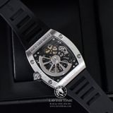 Đồng Hồ Richard Mille RM 67-01 Diamonds Automatic Winding Extra Flat Rep 1:1 Cao Cấp Vỏ Bạc Đính Đá Mặt Skeleton Lộ Cơ Dây Cao Su
