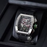 Đồng Hồ Richard Mille RM 011-01 Roberto Mancini Rep 1:1 Cao Cấp Vỏ Bạc Mặt Skeleton Lộ Cơ Dây Cao Su