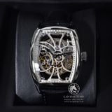 Đồng Hồ Franck Muller Cintrée Curvex Skeleton 8880 B S6 SQT D Rep 1:1 Chế Tác Vỏ Bạc Mặt Skeleton Lộ Cơ Dây Da