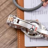 Đồng Hồ Rolex Datejust 31mm m278381rbr-0016 Rep 1:1 Chế Tác Mặt Bạc Niềng Đá Dây Demi Vàng Hồng Jubilee 5 mắt