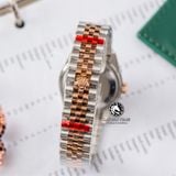 Đồng Hồ Rolex Datejust 31mm m278381rbr-0016 Rep 1:1 Chế Tác Mặt Bạc Niềng Đá Dây Demi Vàng Hồng Jubilee 5 mắt