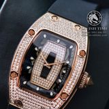 Đồng Hồ Richard Mille RM 007 Rep 1:1 Cao Cấp Vỏ Vàng Hồng Đính Đá Mặt Đính Đá Dây Cao Su
