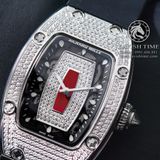 Đồng Hồ Richard Mille RM 007 Rep 1:1 Cao Cấp Vỏ Bạc Đính Đá Mặt Đính Đá Dây Cao Su