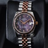 Đồng Hồ Rolex Datejust 36mm 116231 Rep 1:1 Cao Cấp Vỏ Demi Vàng Hồng Mặt Xà Cừ Tím Cọc Số Đính Đá Đây Kim Loại Jubilee