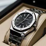 Đồng Hồ Audemars Piguet Royal Oak 15400ST.OO.1220ST.01 Rep 1:1 Vỏ Bạc Mặt Đen Dây Kim Loại