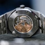 Đồng Hồ Audemars Piguet Royal Oak 15400ST.OO.1220ST.01 Rep 1:1 Vỏ Bạc Mặt Đen Dây Kim Loại