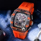 Đồng Hồ Richard Mille Automatic Flyback Chronograph RM 11-03 McLaren Rep 1:1 Cao Cấp Vỏ Carbon Mặt Skeleton Lộ Cơ Dây Cao Su