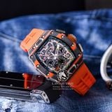 Đồng Hồ Richard Mille Automatic Flyback Chronograph RM 11-03 McLaren Rep 1:1 Cao Cấp Vỏ Carbon Mặt Skeleton Lộ Cơ Dây Cao Su