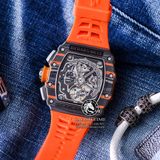 Đồng Hồ Richard Mille Automatic Flyback Chronograph RM 11-03 McLaren Rep 1:1 Cao Cấp Vỏ Carbon Mặt Skeleton Lộ Cơ Dây Cao Su