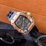 Đồng Hồ Richard Mille RM 11-03 Automatic Winding Flyback Chronograph Rep 1:1 Chế Tác Cao Cấp Vỏ Vàng Hồng Mặt Skeleton Lộ Cơ Dây Cao Su