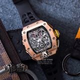 Đồng Hồ Richard Mille RM 11-03 Automatic Winding Flyback Chronograph Rep 1:1 Chế Tác Cao Cấp Vỏ Vàng Hồng Mặt Skeleton Lộ Cơ Dây Cao Su