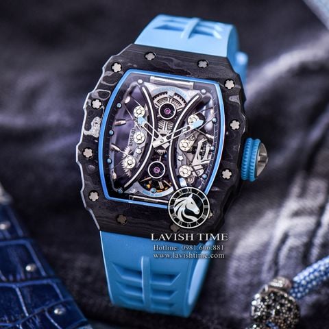 Đồng Hồ Richard Mille RM 53-01 Tourbillon Pablo Mac Donough Rep 1:1 Chế Tác Vỏ Carbon Đen Mặt Skeleton Lộ Cơ Dây Cao Su