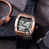Đồng Hồ Richard Mille RM 010 Rep 1:1 Chế Tác Vỏ Vàng Hồng Mặt Skeleton Lộ Cơ Dây Cao Su