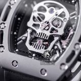 Đồng Hồ Richard Mille RM 052 Tourbillon Skull Rep 1:1 Chế Tác Vỏ Bạc Mặt Đầu Lâu Dây Cao Su