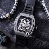 Đồng Hồ Richard Mille RM 052 Tourbillon Skull Rep 1:1 Chế Tác Vỏ Bạc Mặt Đầu Lâu Dây Cao Su