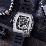 Đồng Hồ Richard Mille RM 052 Tourbillon Skull Rep 1:1 Chế Tác Vỏ Bạc Mặt Đầu Lâu Dây Cao Su