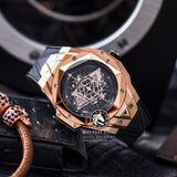 Đồng Hồ Hublot Big Bang Sang Bleu II 45mm Rep 1:1 Chế Tác Vỏ Vàng Hồng Mặt Đen Dây Cao Su 418.OX.1108.RX.MXM19