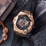 Đồng Hồ Hublot Big Bang Sang Bleu II 45mm Rep 1:1 Chế Tác Vỏ Vàng Hồng Mặt Đen Dây Cao Su 418.OX.1108.RX.MXM19