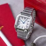 Đồng Hồ Cartier Santos De Cartier 40mm WSSA0018 Rep 1:1 Chế Tác Vỏ Bạc Mặt Trắng Dây Kim Loại