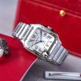 Đồng Hồ Cartier Santos De Cartier 40mm WSSA0018 Rep 1:1 Chế Tác Vỏ Bạc Mặt Trắng Dây Kim Loại